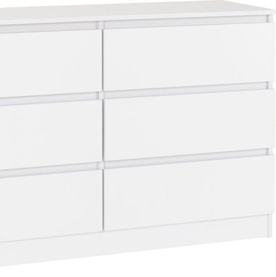 Malvern White 6 Drawer Chest