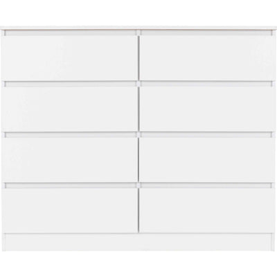 Malvern White 8 Drawer Chest