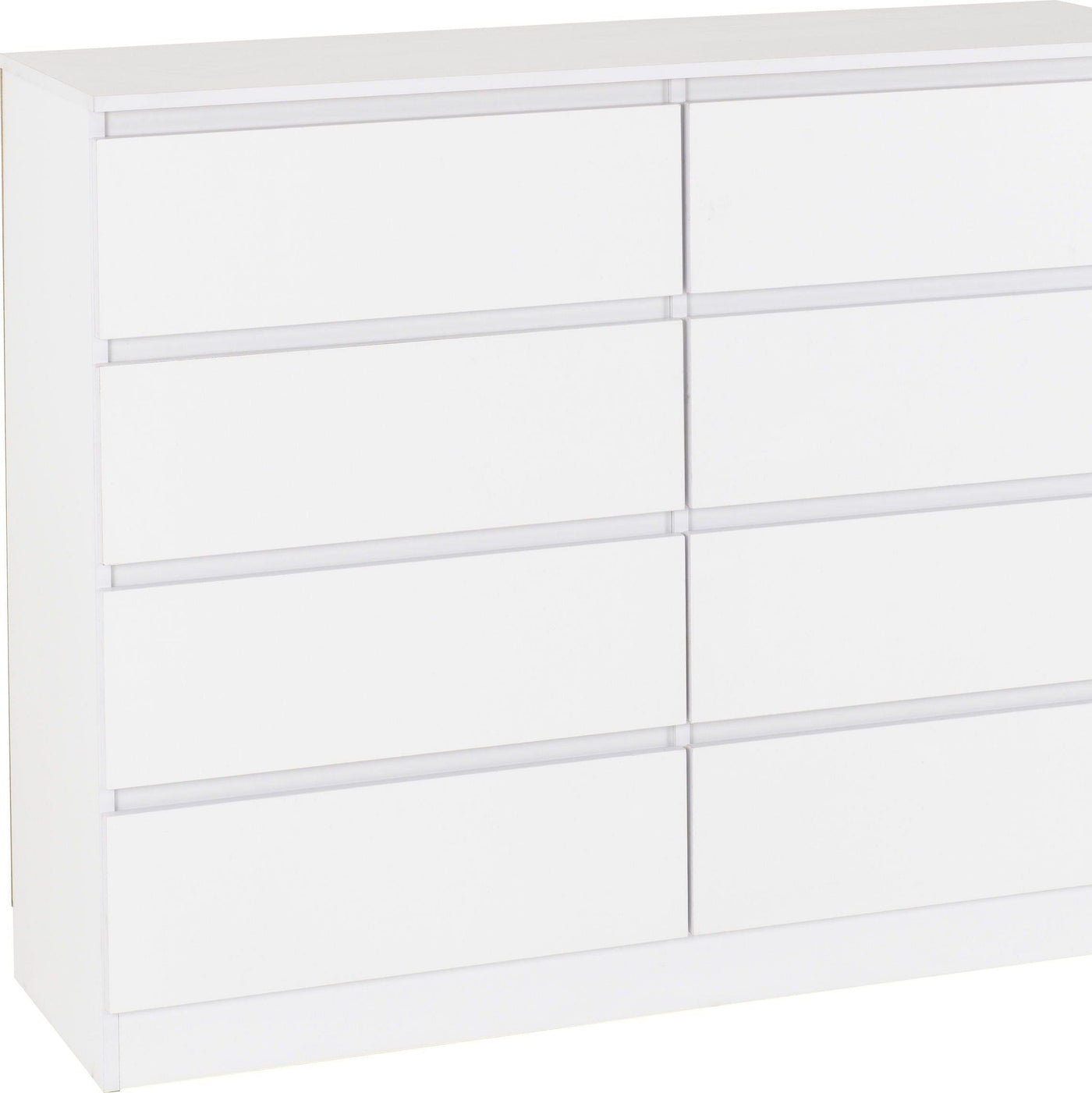 Malvern White 8 Drawer Chest