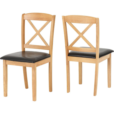 Mason Oak Varnish Dining Chair x2