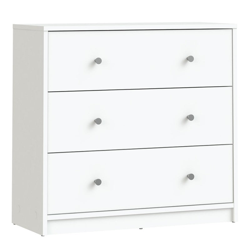 May White 3 Drawer Chest