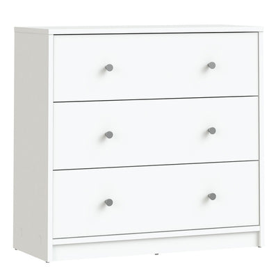 May White 3 Drawer Chest