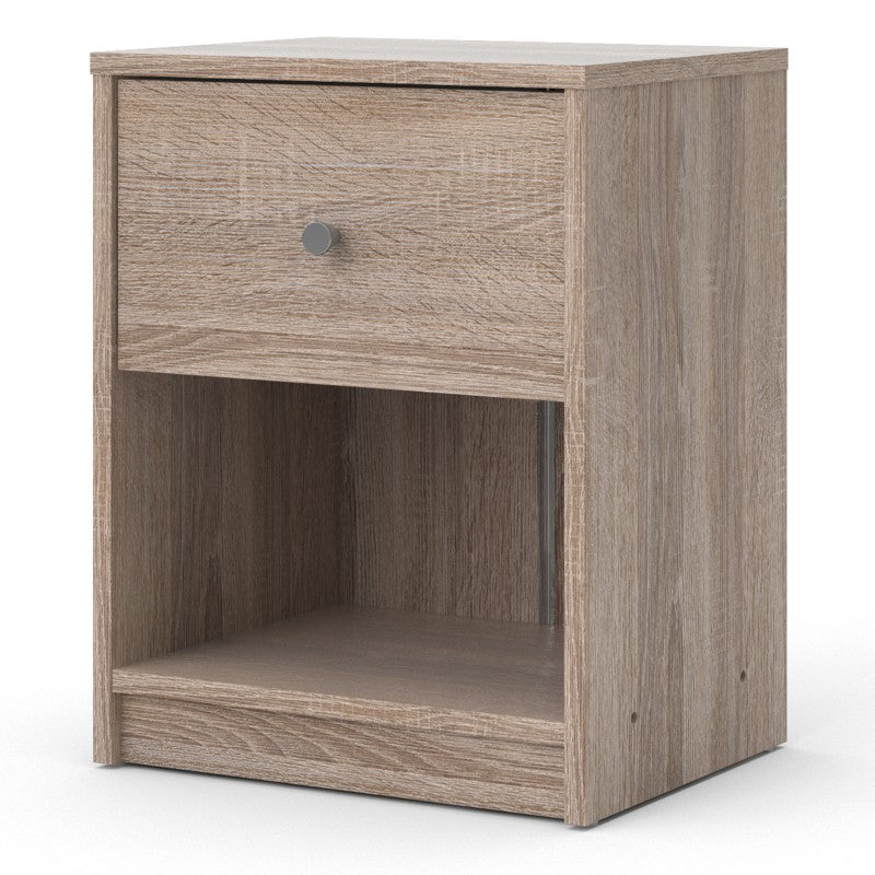 May Truffle Oak 1 Drawer Bedside