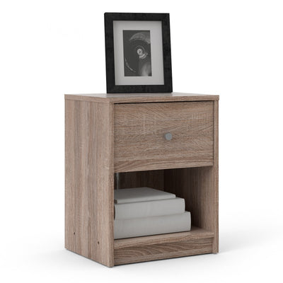 May Truffle Oak 1 Drawer Bedside