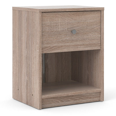 May Truffle Oak 1 Drawer Bedside