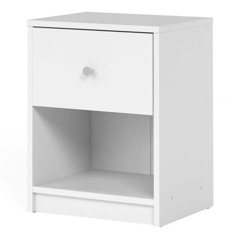 May White 1 Drawer Bedside