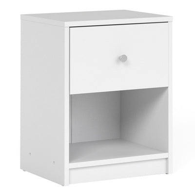 May White 1 Drawer Bedside