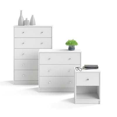 May White 1 Drawer Bedside