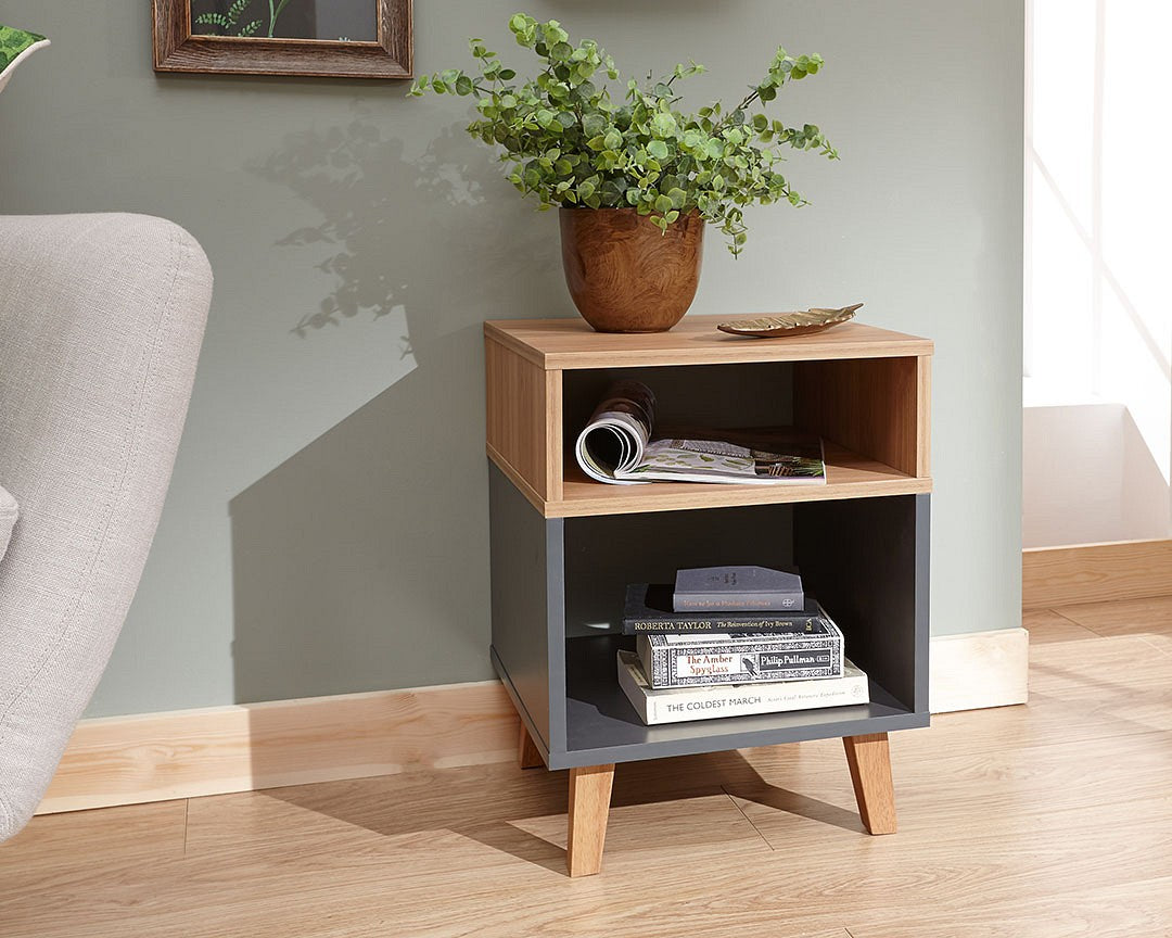 Grey and Oak Lamp Table