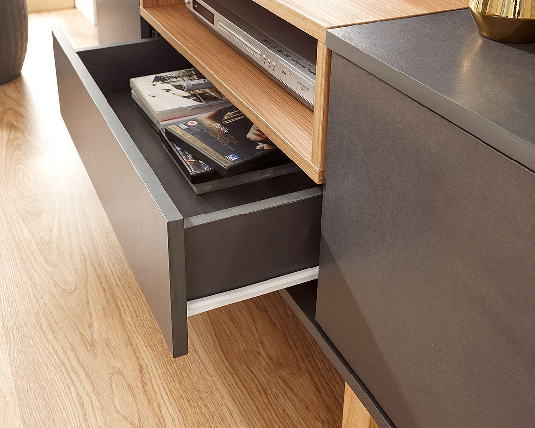 Grey and Oak TV Unit