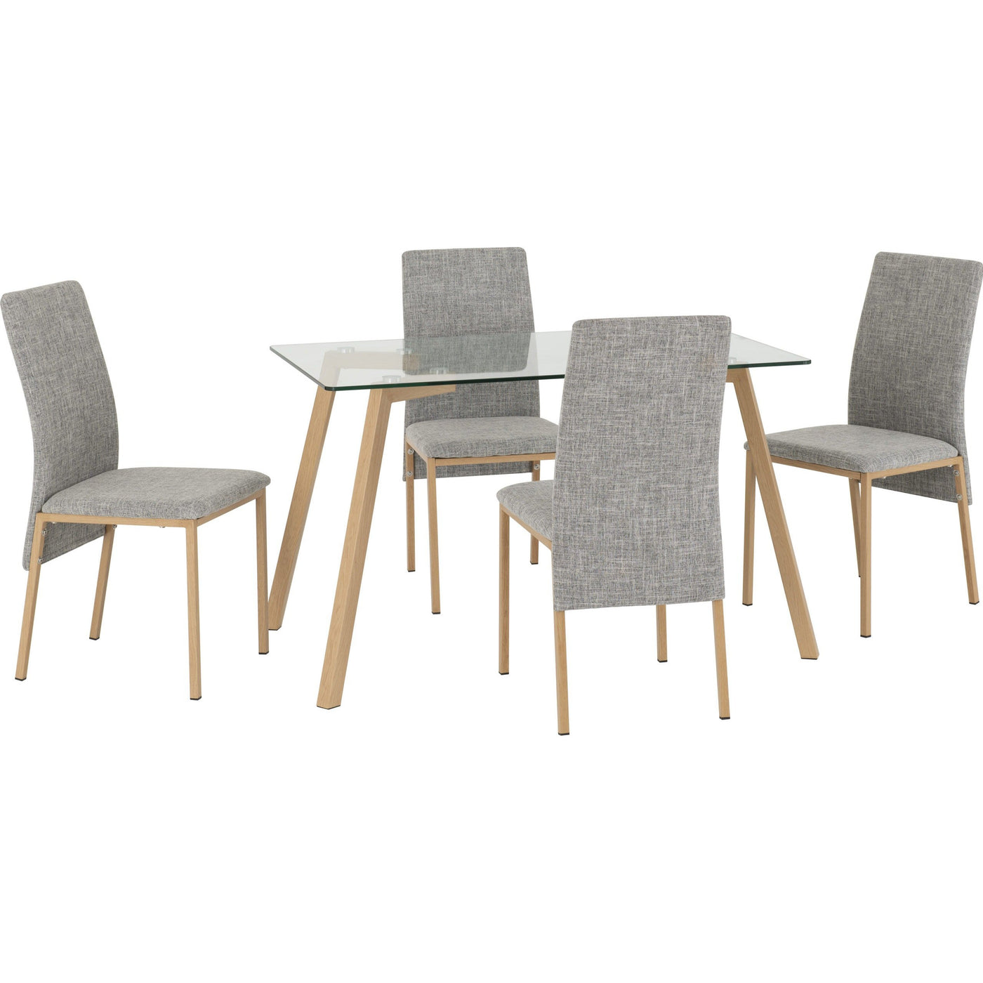 Morton Dining Set with 4 Grey Chairs