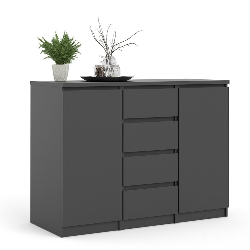 Naia Matt Black Large Sideboard