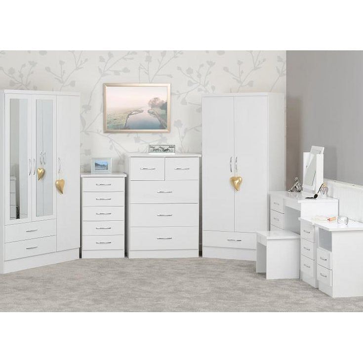 Nevada White Gloss Dressing Table Set