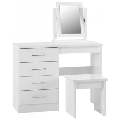 Nevada White Gloss Dressing Table Set