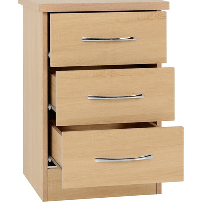 Nevada Sonoma Oak 3 Drawer Bedside