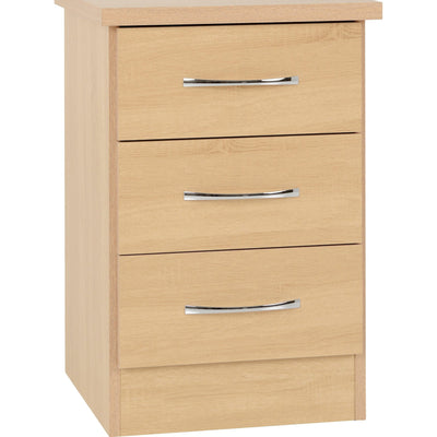 Nevada Sonoma Oak 3 Drawer Bedside