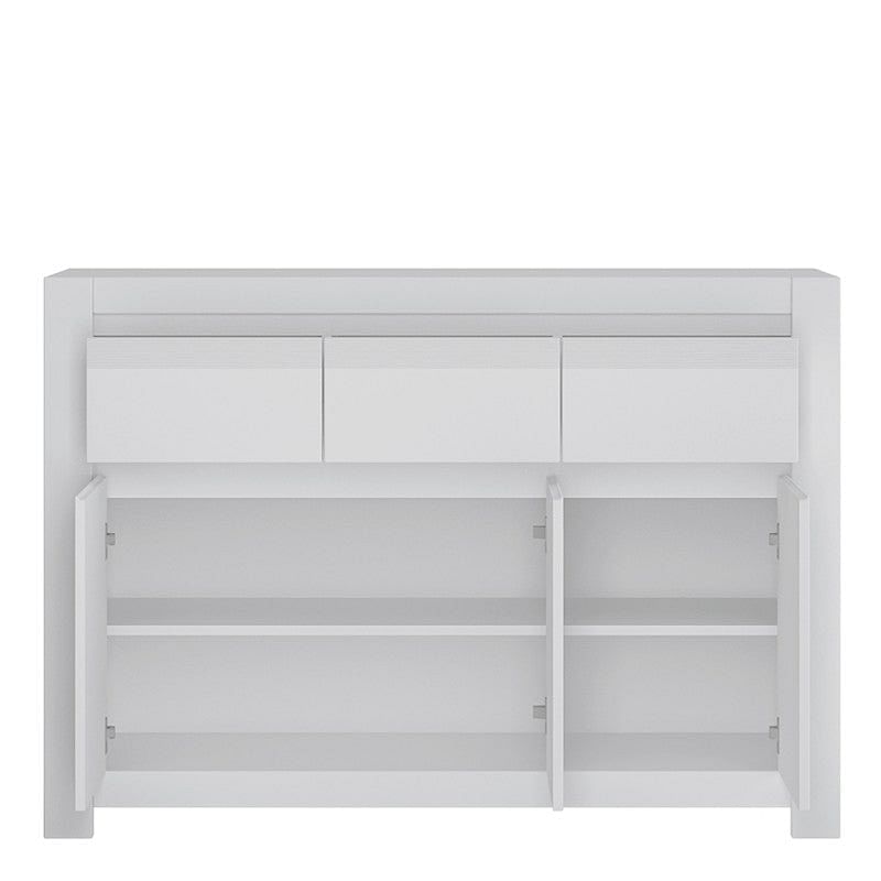 Novio 3 Door White Sideboard