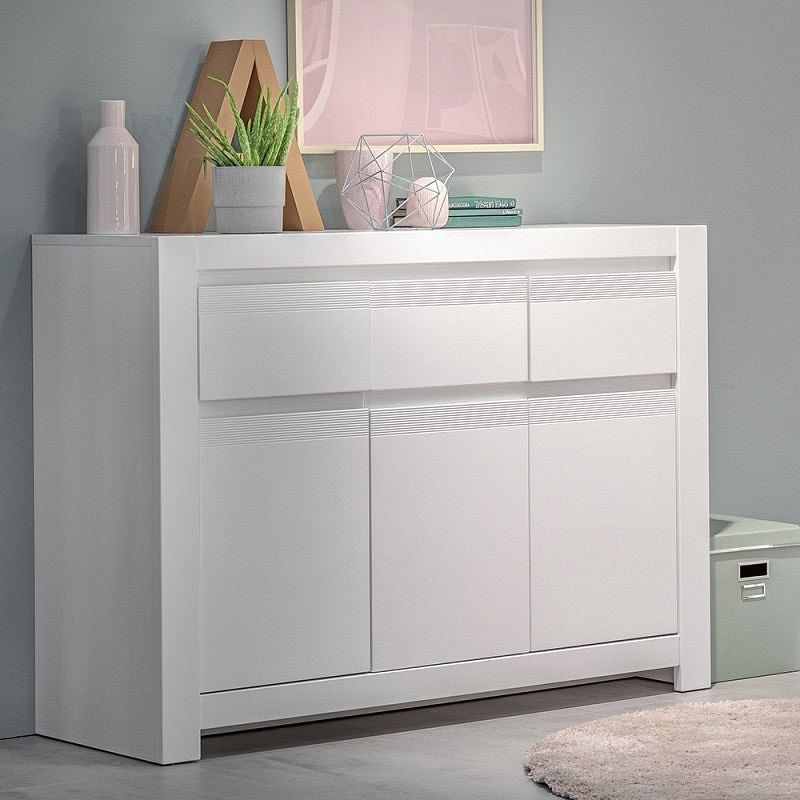 Novio 3 Door White Sideboard