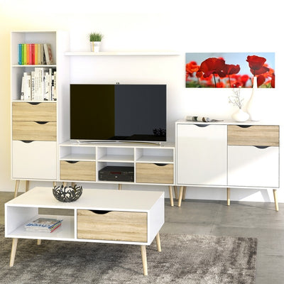 Oslo White and Oak TV Unit