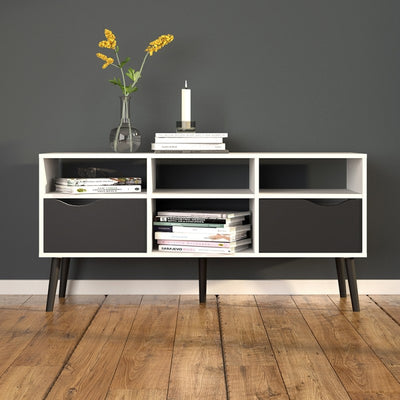 Oslo White and Black TV Unit