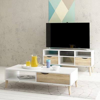 Oslo White and Oak TV Unit