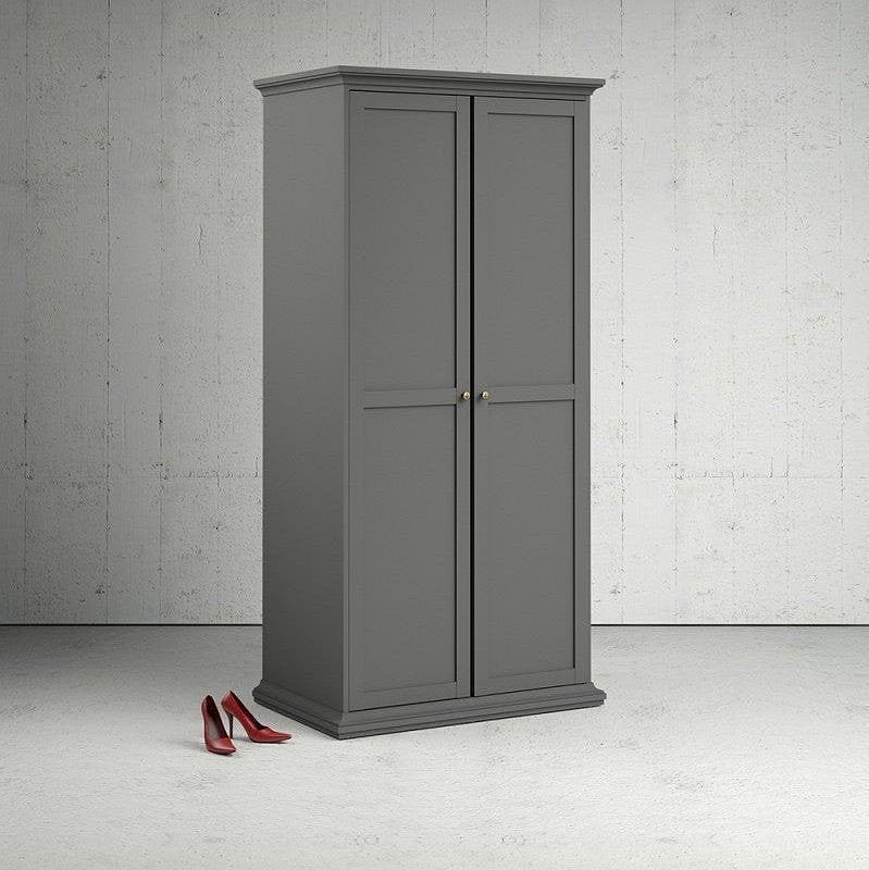 Paris Grey 2 Door Wardrobe