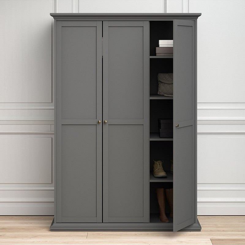 Paris Grey 3 Door Wardrobe