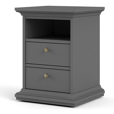 Paris Grey 2 Drawer Bedside