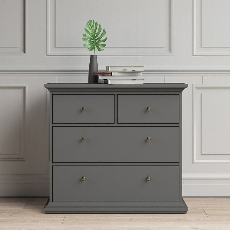 Paris Grey 4 Drawer Chest