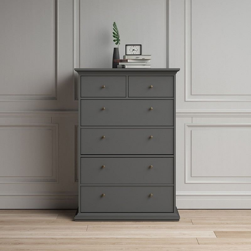 Paris Grey 6 Drawer Chest