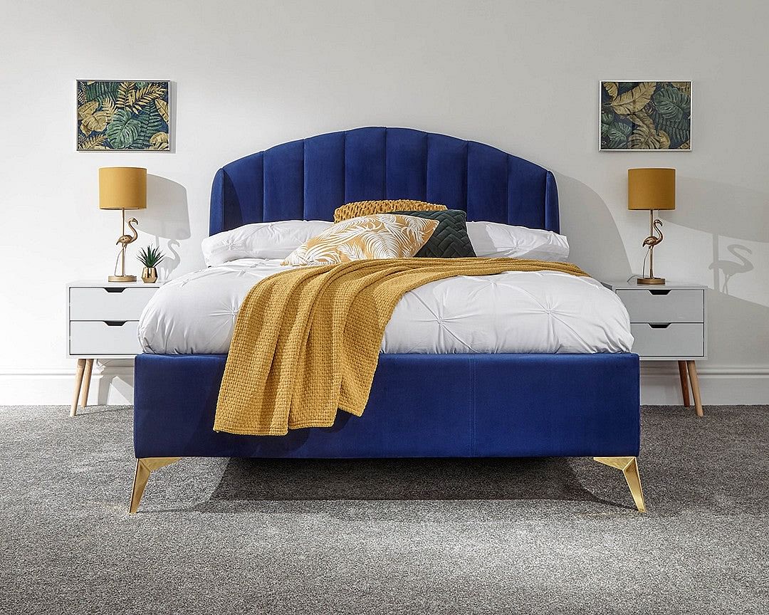 Pettine End Lift Royal Blue Ottoman Bed