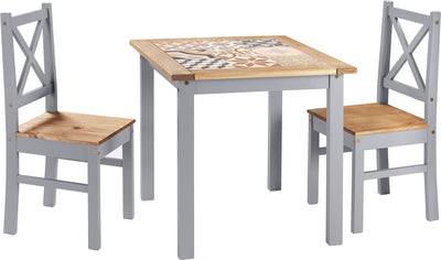 Salvador Grey Small Tile Top Dining Table Set