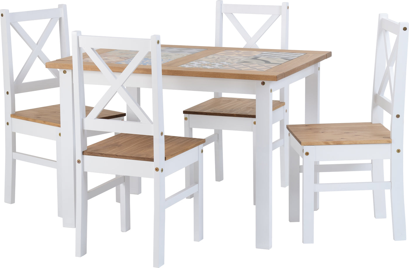 Salvador White Tile Top Dining Table Set