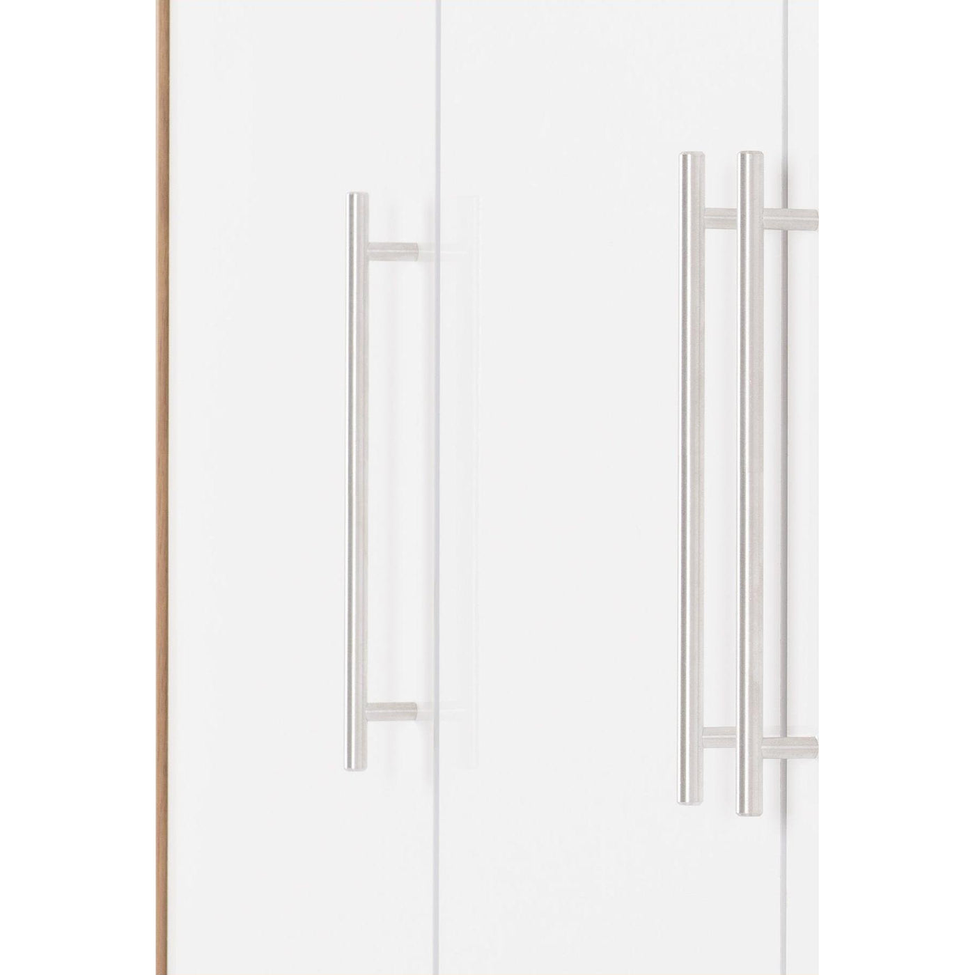 Seville White Gloss and Oak 4 Door Wardrobe