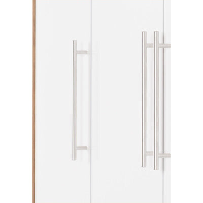 Seville White Gloss and Oak 4 Door Wardrobe