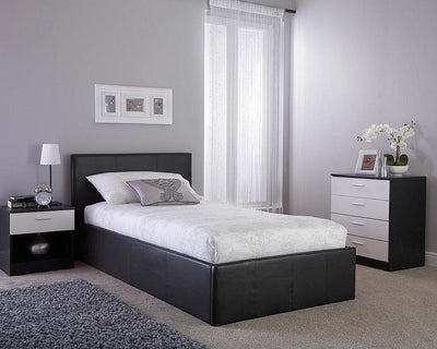 Side Lift Faux Leather Ottoman Bed