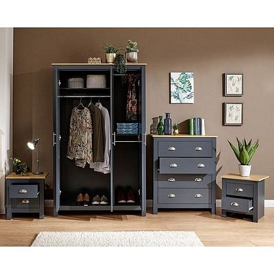 Lancaster Slate Grey 4 Piece Bedroom Set