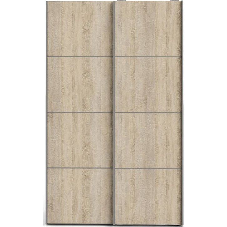 Verona Black and Oak 120cm Sliding Door Wardrobe