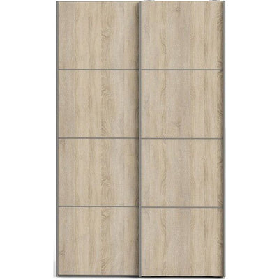 Verona Black and Oak 120cm Sliding Door Wardrobe