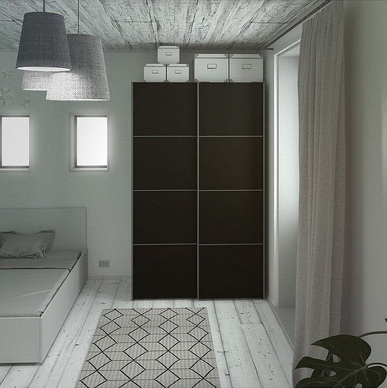 Verona Black 120cm Sliding Door Wardrobe