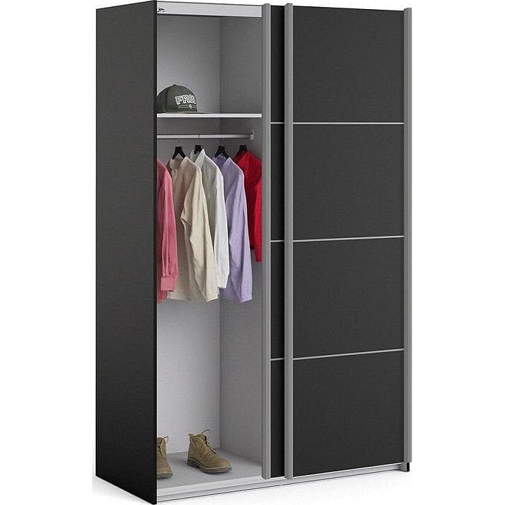 Verona Black 120cm Sliding Door Wardrobe