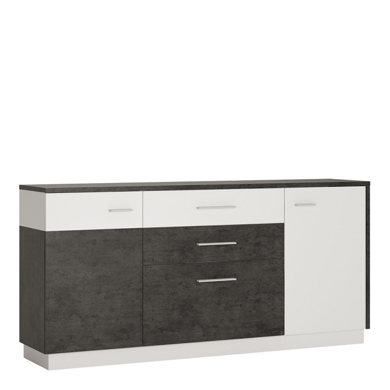 Zingaro 2 Door Slate Grey and Alpine White Sideboard