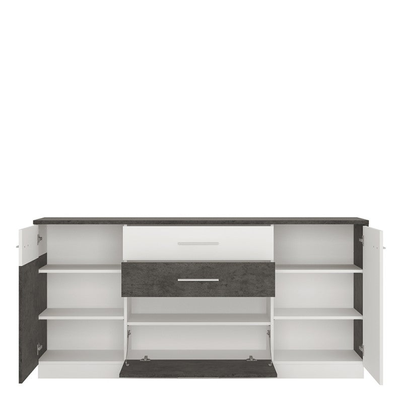 Zingaro 2 Door Slate Grey and Alpine White Sideboard